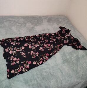 Angie Romper Short Front Long Dress Back with Pink Floral Design